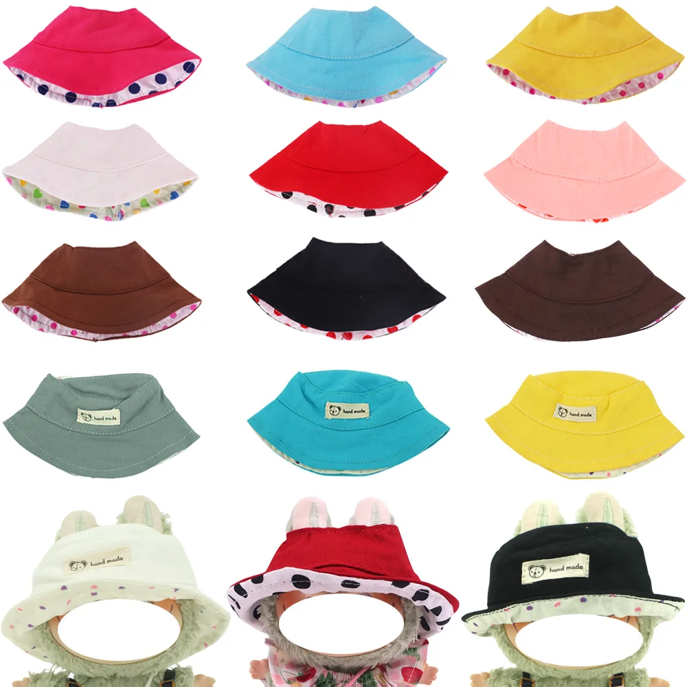 Pop Doll Accessories Solid Color Cowboy Hats For Labubu Doll Hat 15-17cm Plush Stuffed Doll Accessories,Girl's Toys Gift