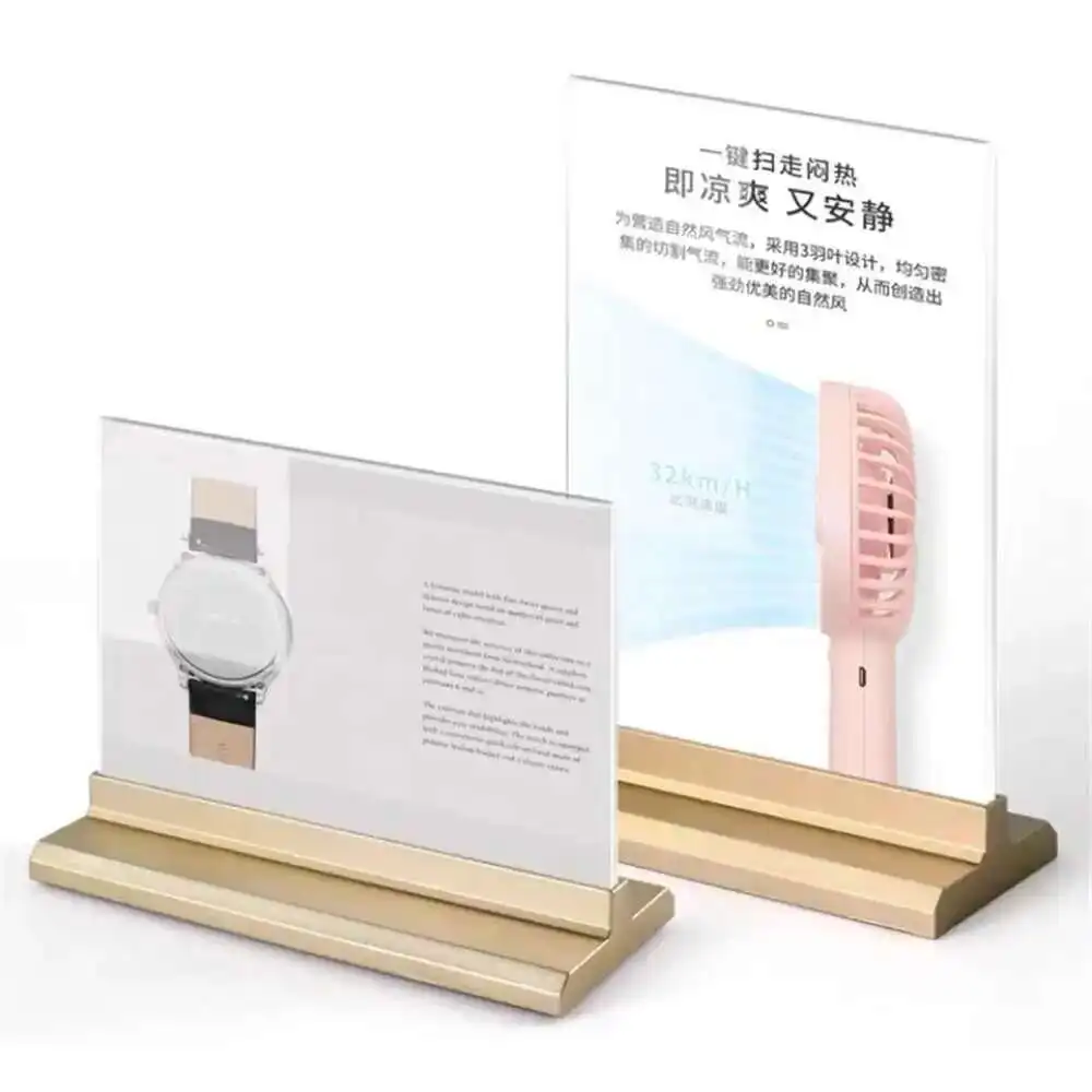 

1pcs A6 Acrylic T-shape Desk Sign Holder Card Display Stand Table Menu Service Label Office Club Business Restaurant