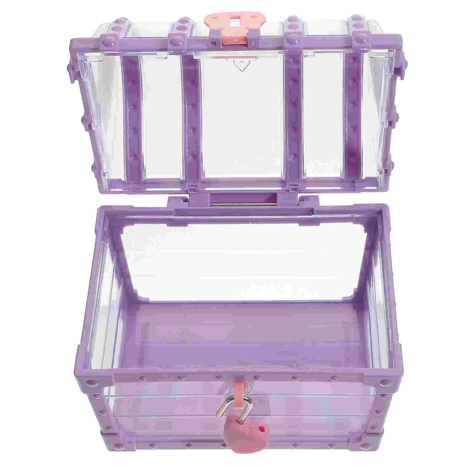 Treasure Chest Pretend Play Props Kids Pink Decorative Boxes Girls Large Pirate Locking Crystal Toddler