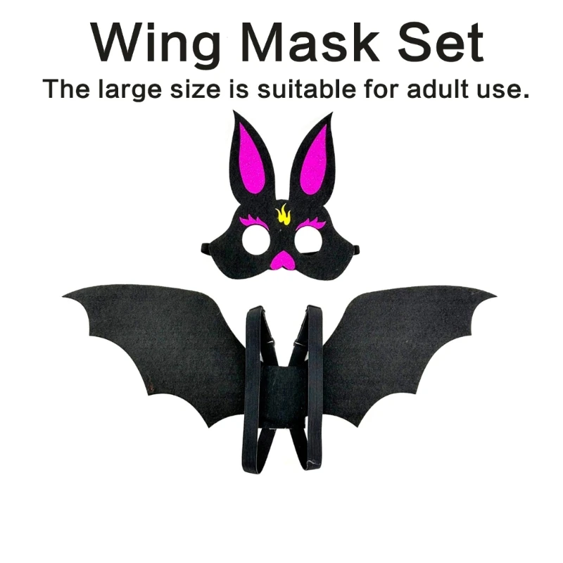 Bat Wing Costume with Bat Mask, Halloween Bat Costume Accessories for Adult Children Boy Girl Cosplay Halloween Dress up