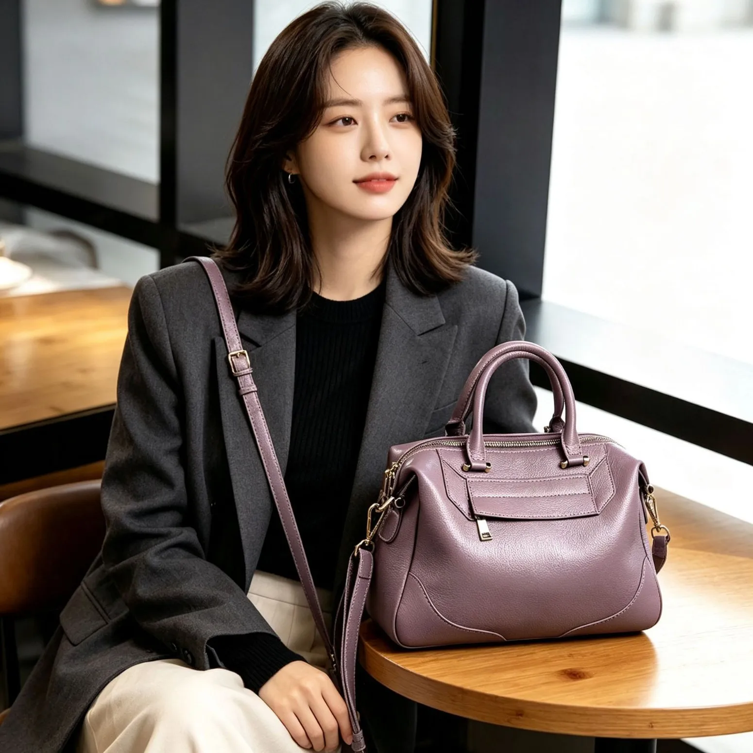 New Genuine Leather Women Handbag Fashion Large-capacity Shoulder Bag High-quality Cowhide Women Crossbody Bag Wear-resistant