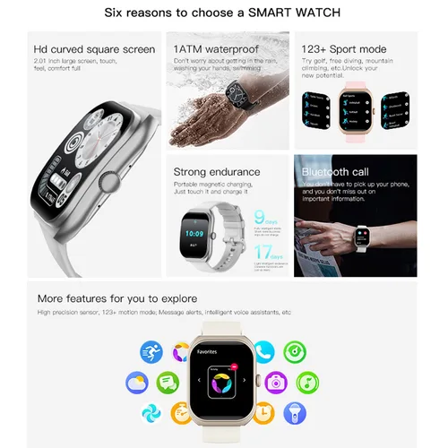 Imagen 2 del producto 2025 nuevo para Xiaomi reloj inteligente mujeres control del ritmo cardíaco salud asistente de voz BT llamadas IP68 impermeable deportes Smartwatch