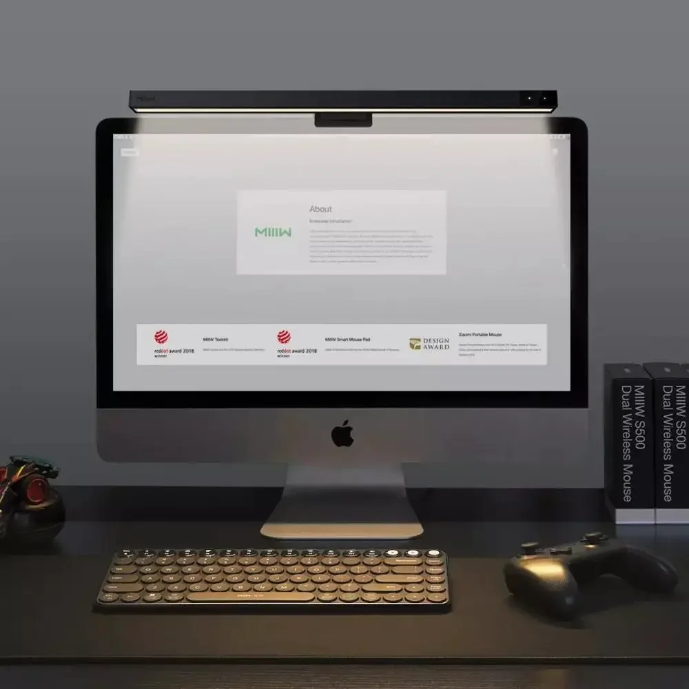 MIIIW Screenbar Led Desk Lamp PC Computer Laptop Screen Bar Hanging Light Adjuable Light Table Lamp Office Study Reading Ligh