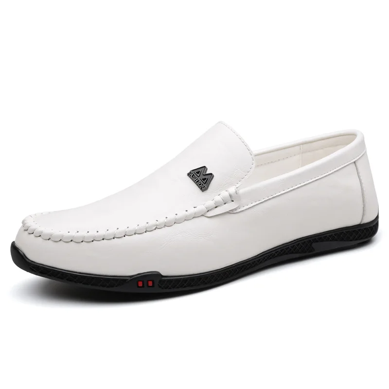 

Лето-Осенняя новая дизайнерская кожаная обувь для мужчин, модные повседневные лоферы на мягкой подошве, мужские однотонные туфли для вождения, мужские туфли