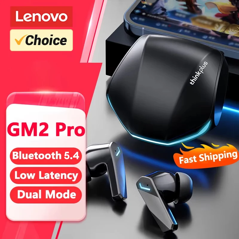 Choice Lenovo GM2 Pro Bluetooth 5.4 Earphones Sports Headset Wireless In-Ear Gaming Low Latency Dual Mode Music Headphones Game