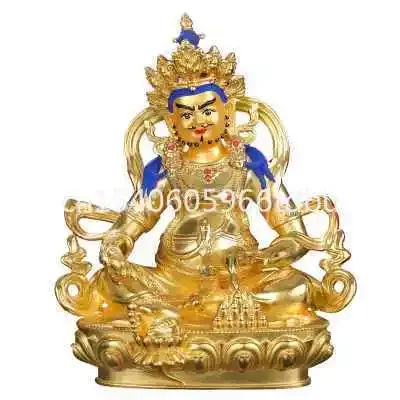 

Gilt Tantra 10-Inch Tibetan Buddhism Supplies Zabala Buddha Ornament Yellow God of Wealth Buddha Statue Pure Copper Full