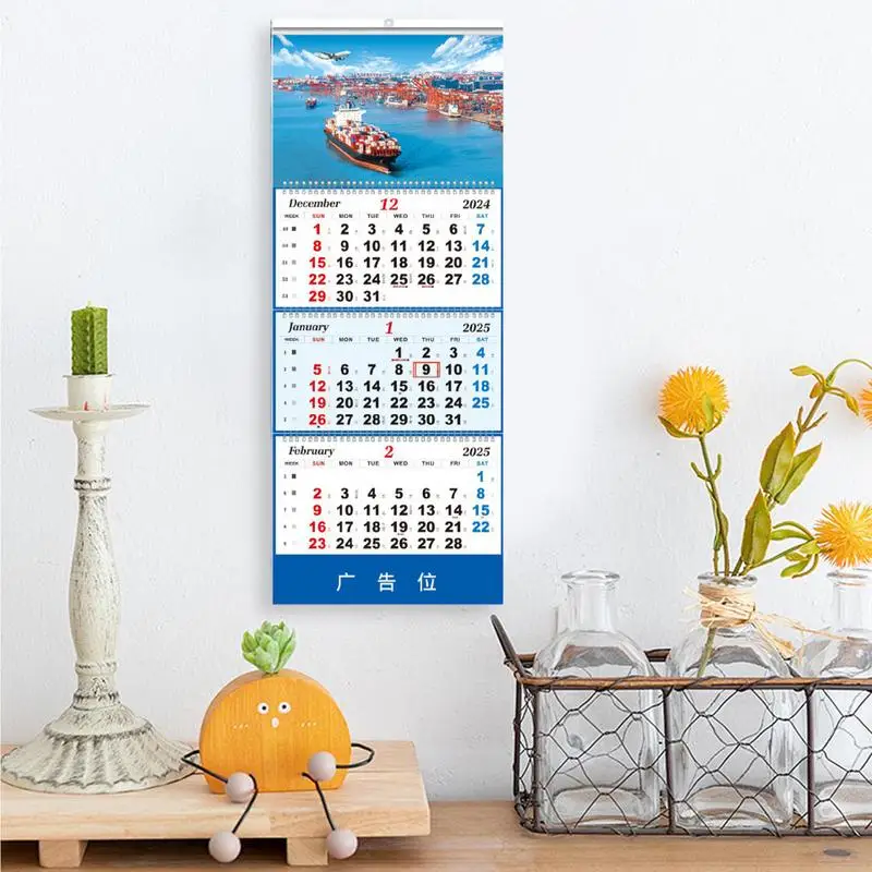 Kalender 2025 bulanan tema pengiriman kalender dinding vertikal bulanan 12 bulan ornamen baru rumah kalender dekoratif untuk