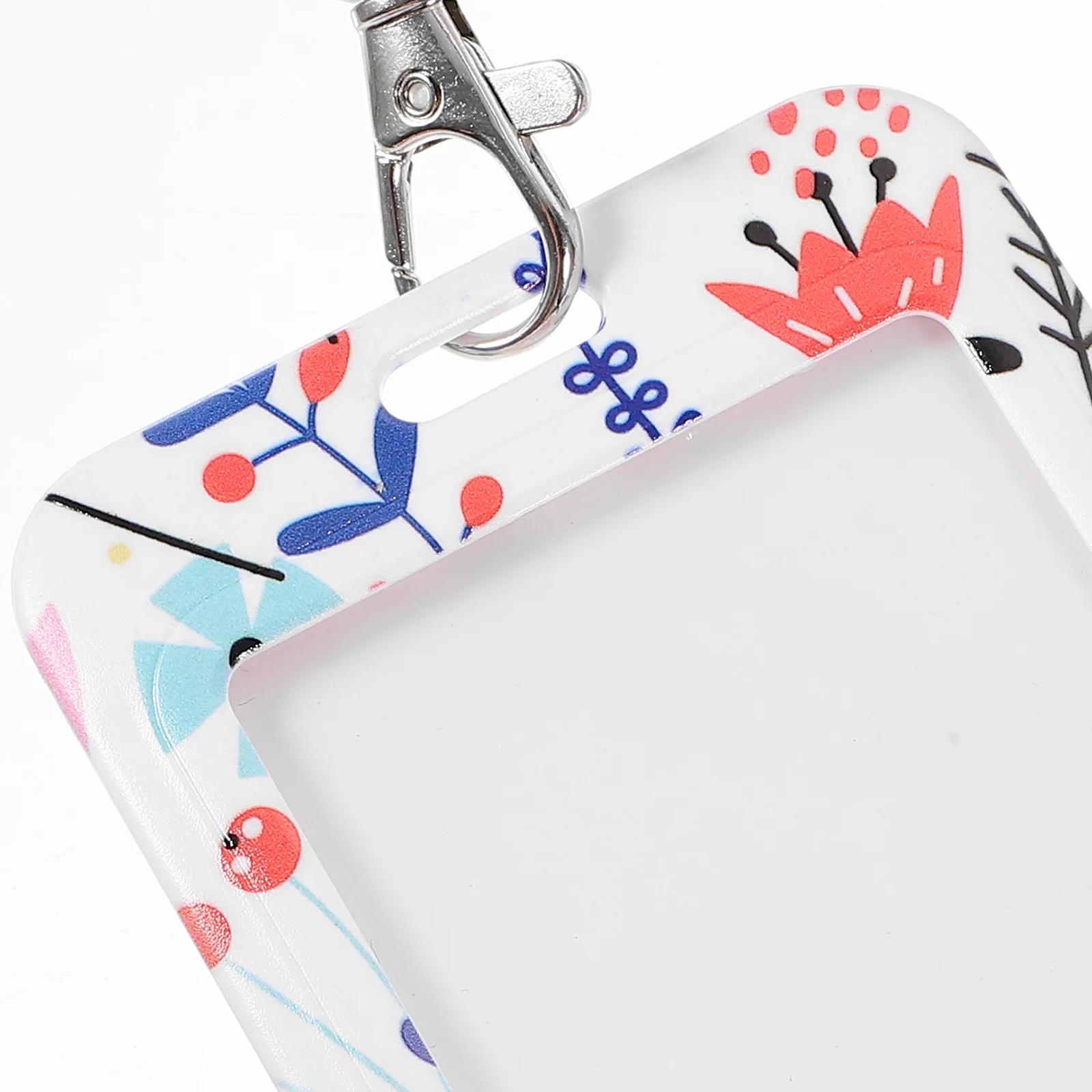 

Flower Pattern Id Holder Badge Sleeve Lanyard Name Tag Protector School Office Medical Workers Multifunctional Card