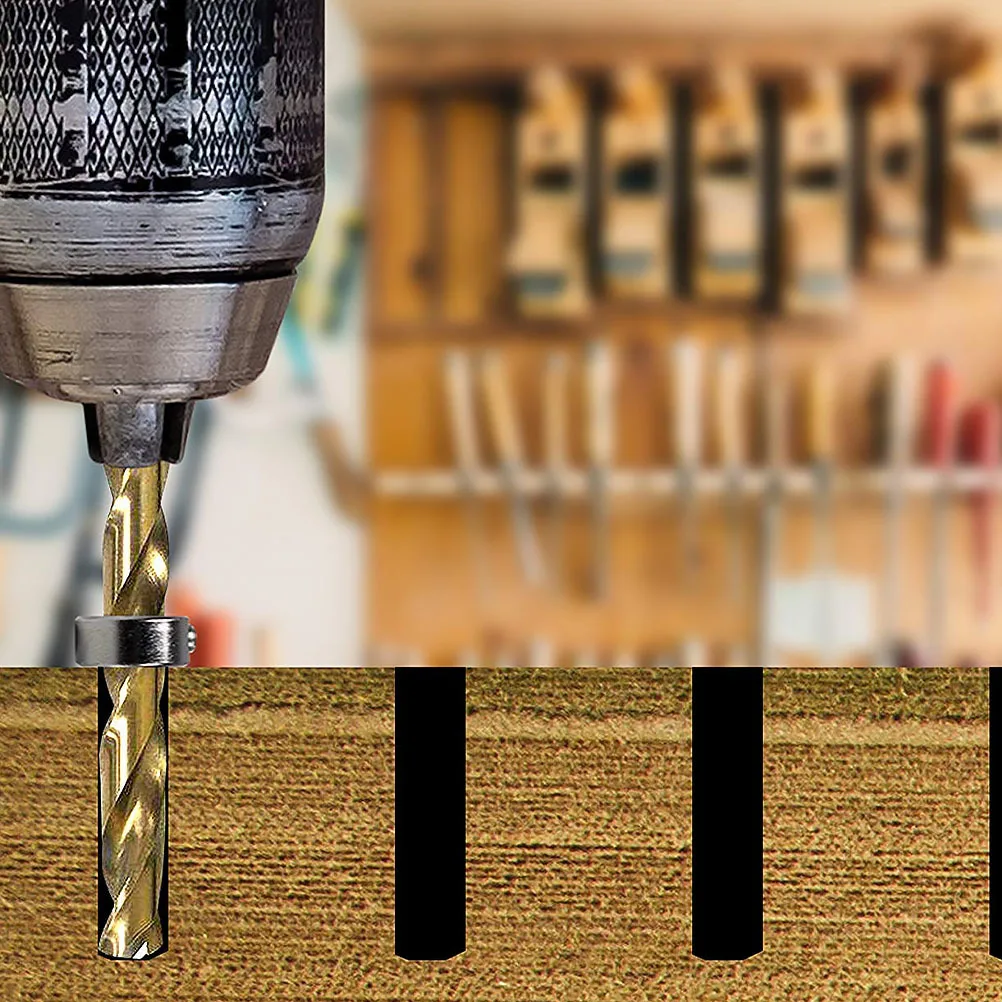 

8Pcs Depth Stop Collar 3-10mm Drill Bit Positioner Locator Stainless Steel Woodworking Metal