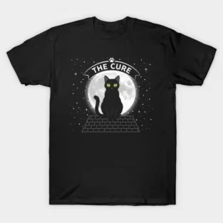 2026 New Summer The Cure Cat Moon T-Shirt Graphic Band Shirt Short Sleeve Tee Luxury Casual Vintage Suitable