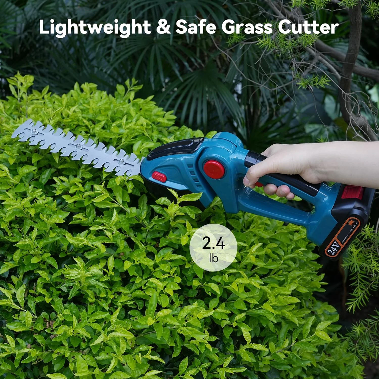 2-in-1 200MM Elektrische Heckenschere Handgeführter Rasenmäher Gartenschere Elektrowerkzeug für Makita 18V Akku – Detail 1