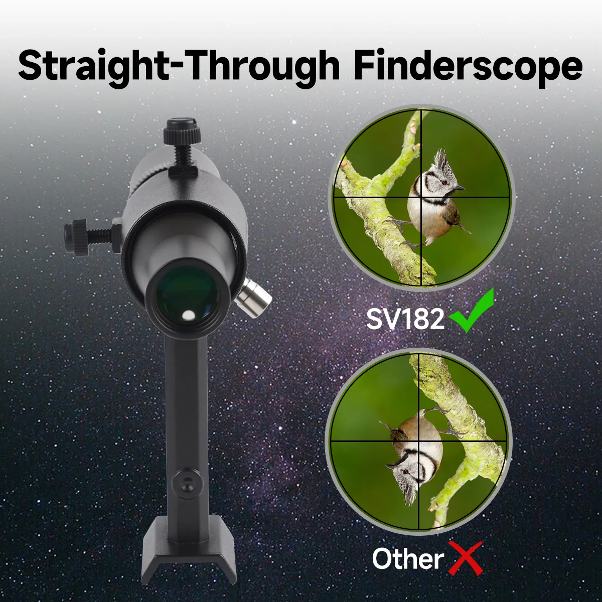 SVBONY SV182 Positiver Gerader 6X30 Metall-Sternfinder für Astronomische Teleskope mit Ständer Achromatisches 2-Element-Linsendesign – Detail 18
