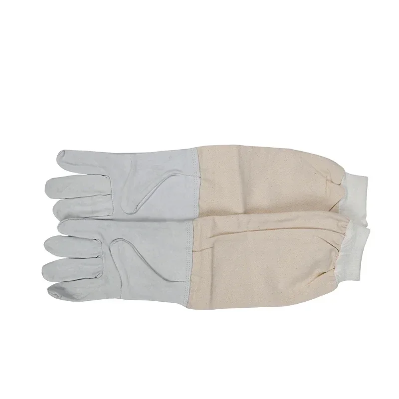 A Threaded Cuffs, White Sheepskin Canvas, Beekeeping Gloves, Anti Bee And Anti Sting
