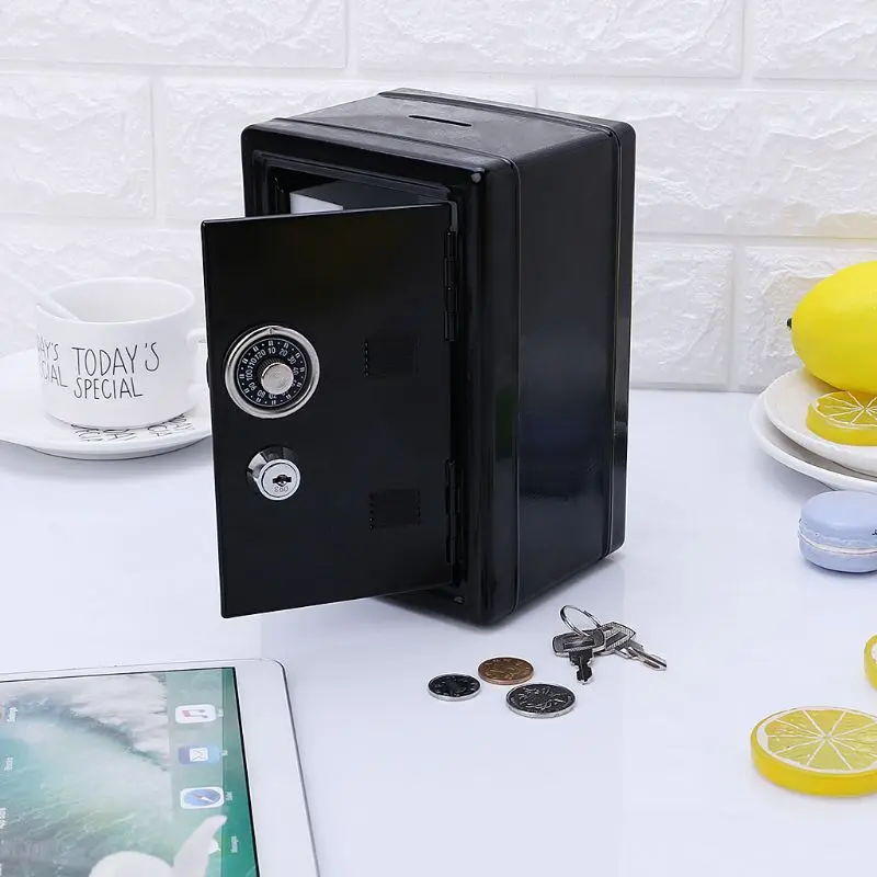 New Safe Security Metal Money Bank Deposit Cash Savings Saving Box 2 Keys Adult Kids Piggy Bank for Storing Some Small Items