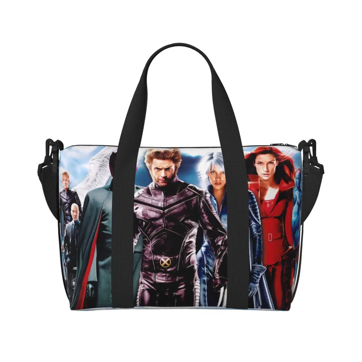 

Custom X-Men Marvel Film Groceries Shopping Tote Bags Women Big Capacity Beach Gym Travel Bags
