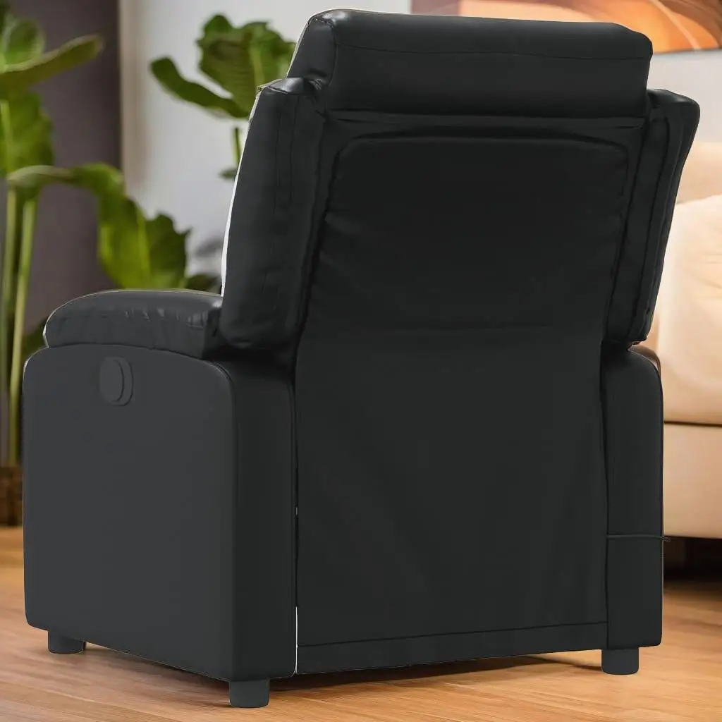 Luxury Black Faux Leather Massage Recliner Chair - Comfort & Style for Relaxation