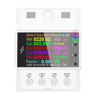 AT4PW WIFI Digital Power Energy Meter Din Rail Smart Switch Remote Control AC85-265V Volt Amp Kwh Frequency Factor Meter