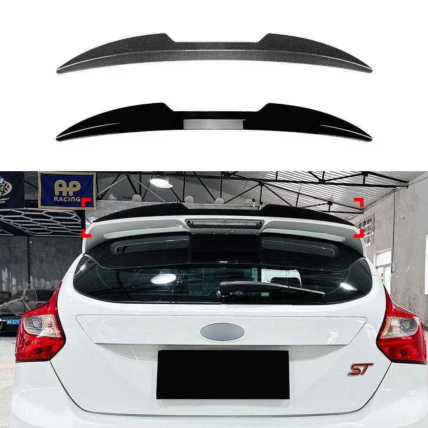 Car Accessories For Ford Focus MK3 ST-Line ST 2011-2015-2017 Carbon Fiber ABS Car Spoiler Tail Rear Bumper Protector Auto Parts