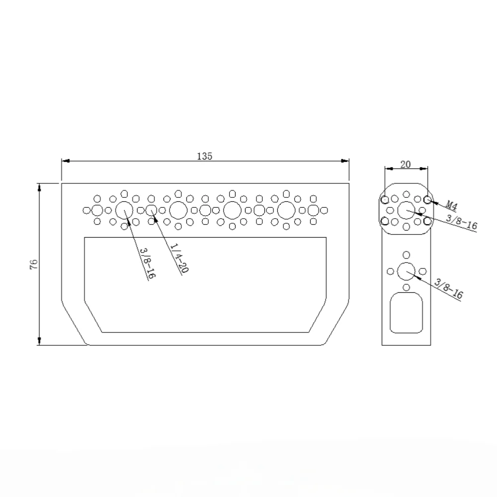 KUANJIE TH-R Universeller Arri-Positionierungs-Top-Griff aus Aluminiumlegierung für Kamerakäfige, Camcorder und Cheese Plates – Detail 18