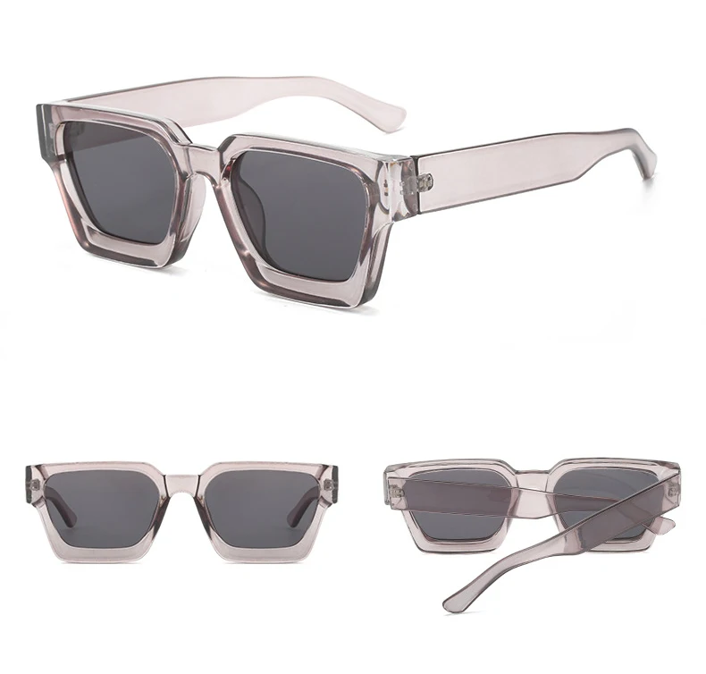 SO&EI Fashion Square Frauen Luxus Sonnenbrille Retro Marke Designer Männer Trend Leopard Blau Grün Sonnenbrille Shades UV400 – Detail 16