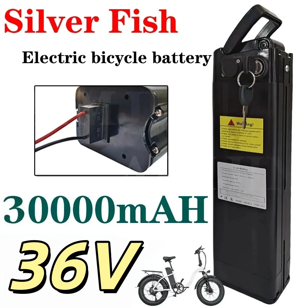 High quality Silver Fish Style batteria 100% Original 36V  30Ah 500W 750W 1000W High-power 18650 Lithium ion battery pack