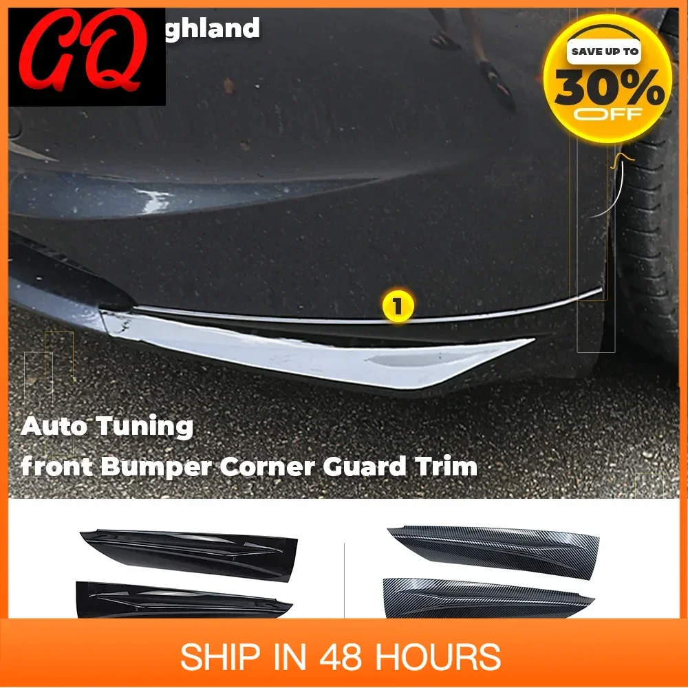 テスラ-モデル3-ハイランド-2024用-新型フロントバンパーコーナーガードトリム-衝突防止ストリップ-コーナーバンパーリッププロテクター-自動車アクセサリー