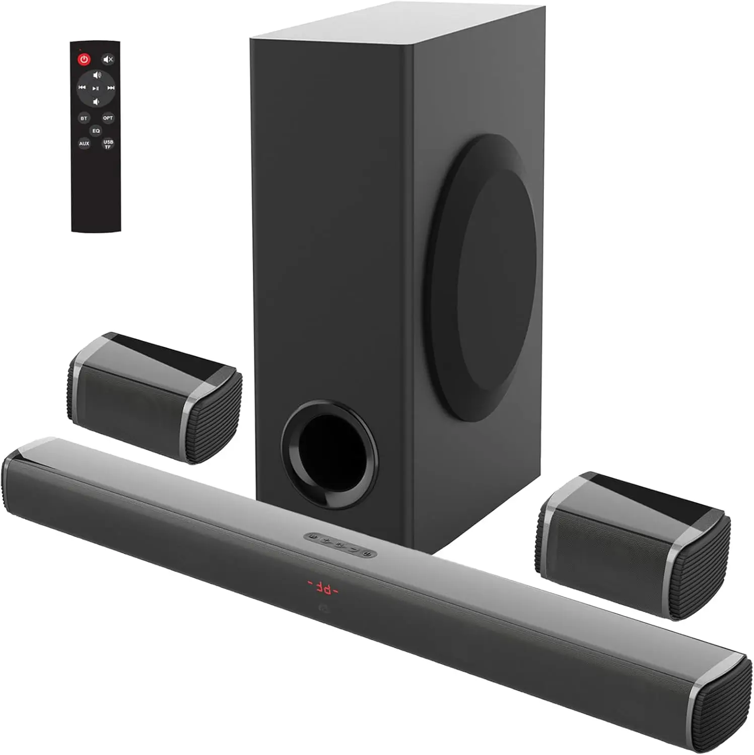 36-Inch 5.1 channel home theater surround sound speaker with subwoofer TV surround sound speaker with T V ARC, coaxial, optical