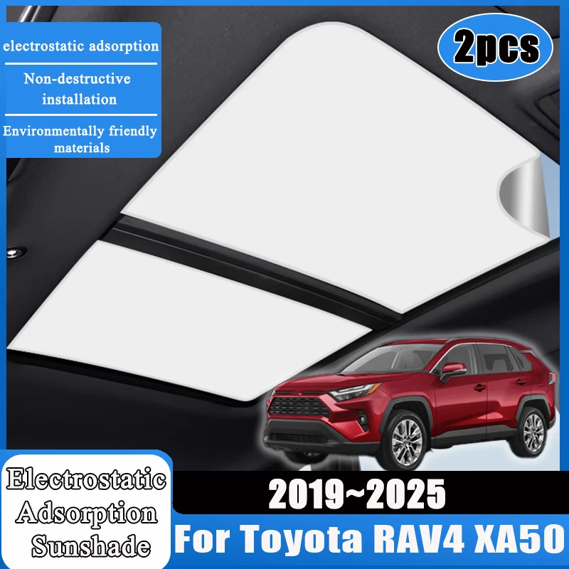 For Toyota RAV4 RAV 4 XA50 2019~2025 2023 2024 Car Roof Accessories Electrostatic Suede Silicone Sunshade Sun Protection Covers