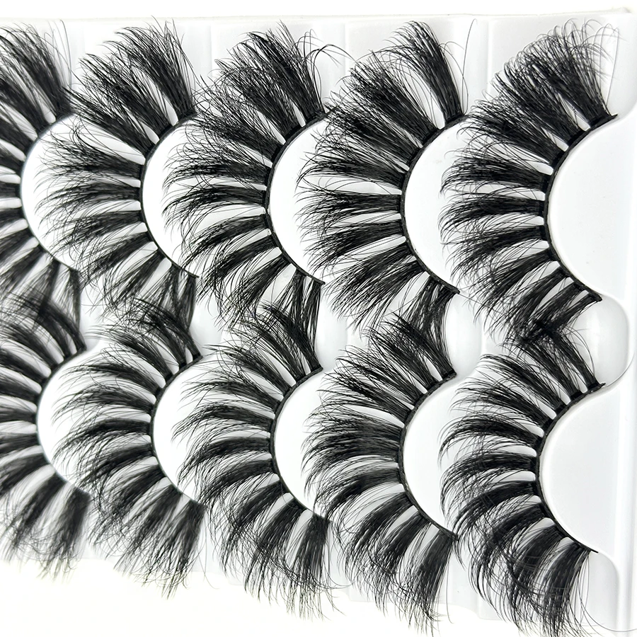 5 pairs of 25mm 8D false eyelashes can be reused, exaggerated fluffy eyelashes, thick and long eyelashes