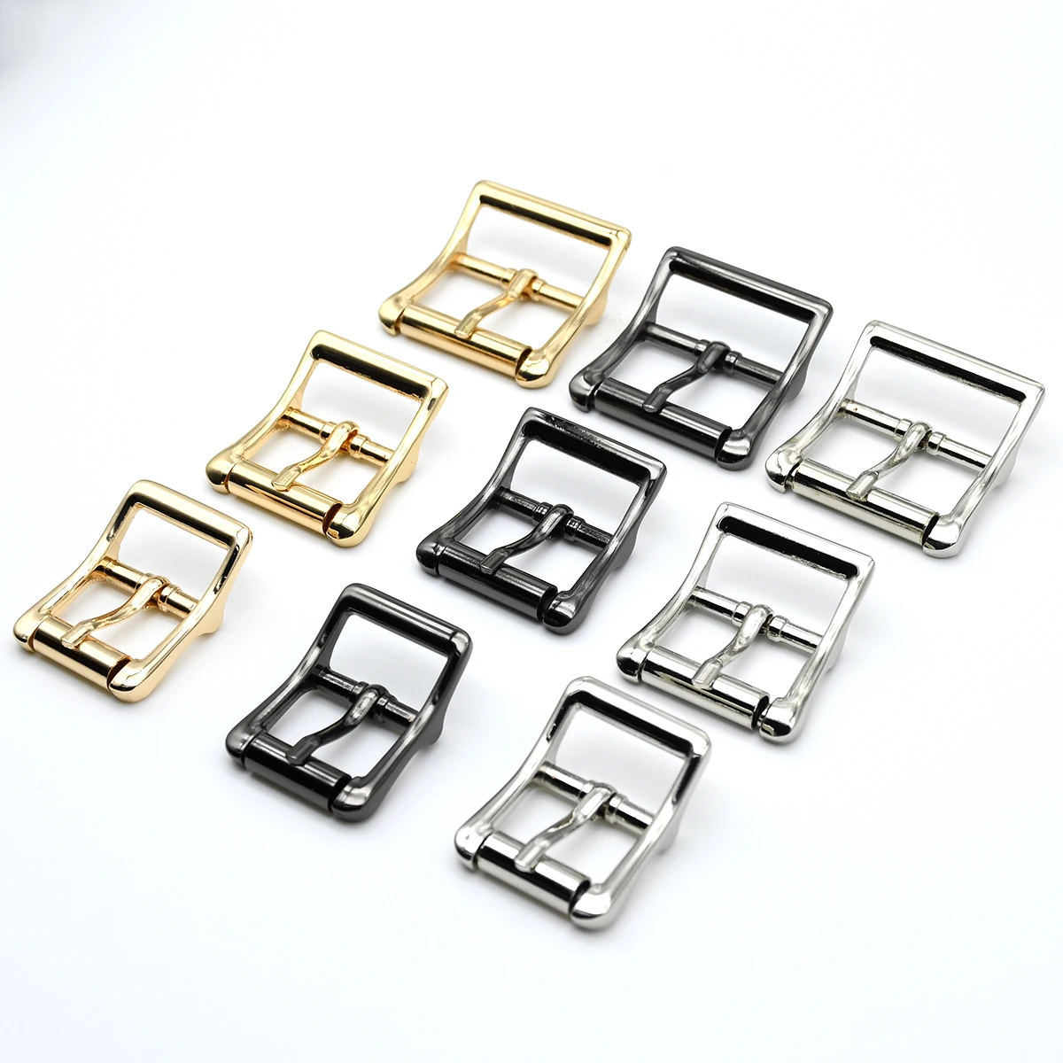 Metal Tri Glide Buckle Bag Strap Adjustment Buckle Center Bar Square Ring Roller Pin Buckle Leather Craft Bag Parts Accessories