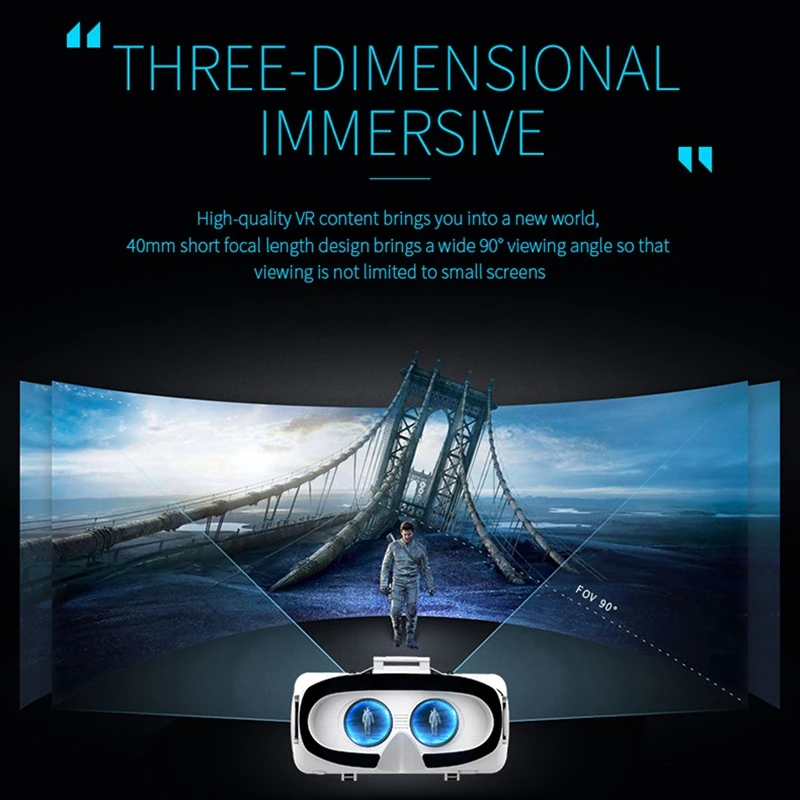 FULL-VR الواقع الافتراضي ثلاثية الأبعاد نظارات صندوق ستيريو VR لجوجل كرتون سماعة خوذة ل IOS أندرويد