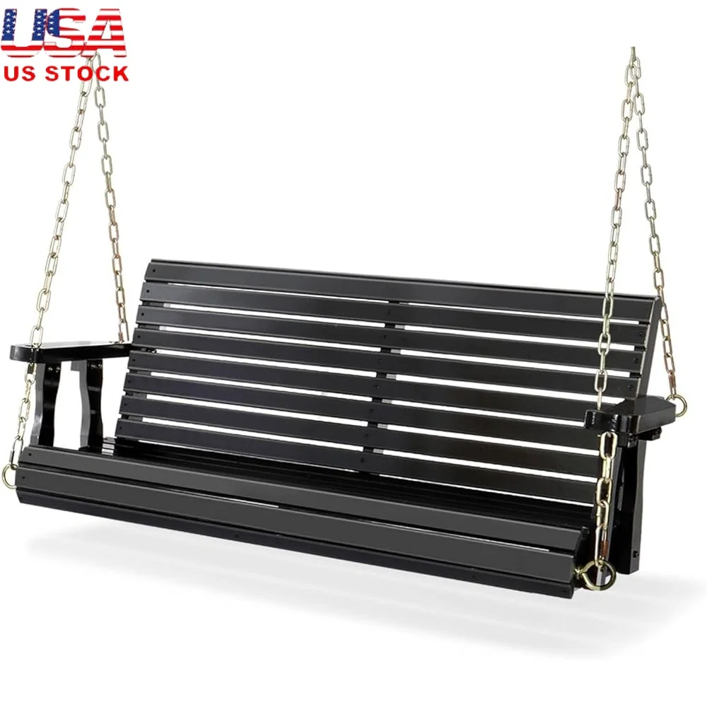 

Модернизированные деревянные качели для патио, сверхмощные регулируемые цепи 880 фунтов, эргономичный дизайн, уличная скамейка, удобная релаксация