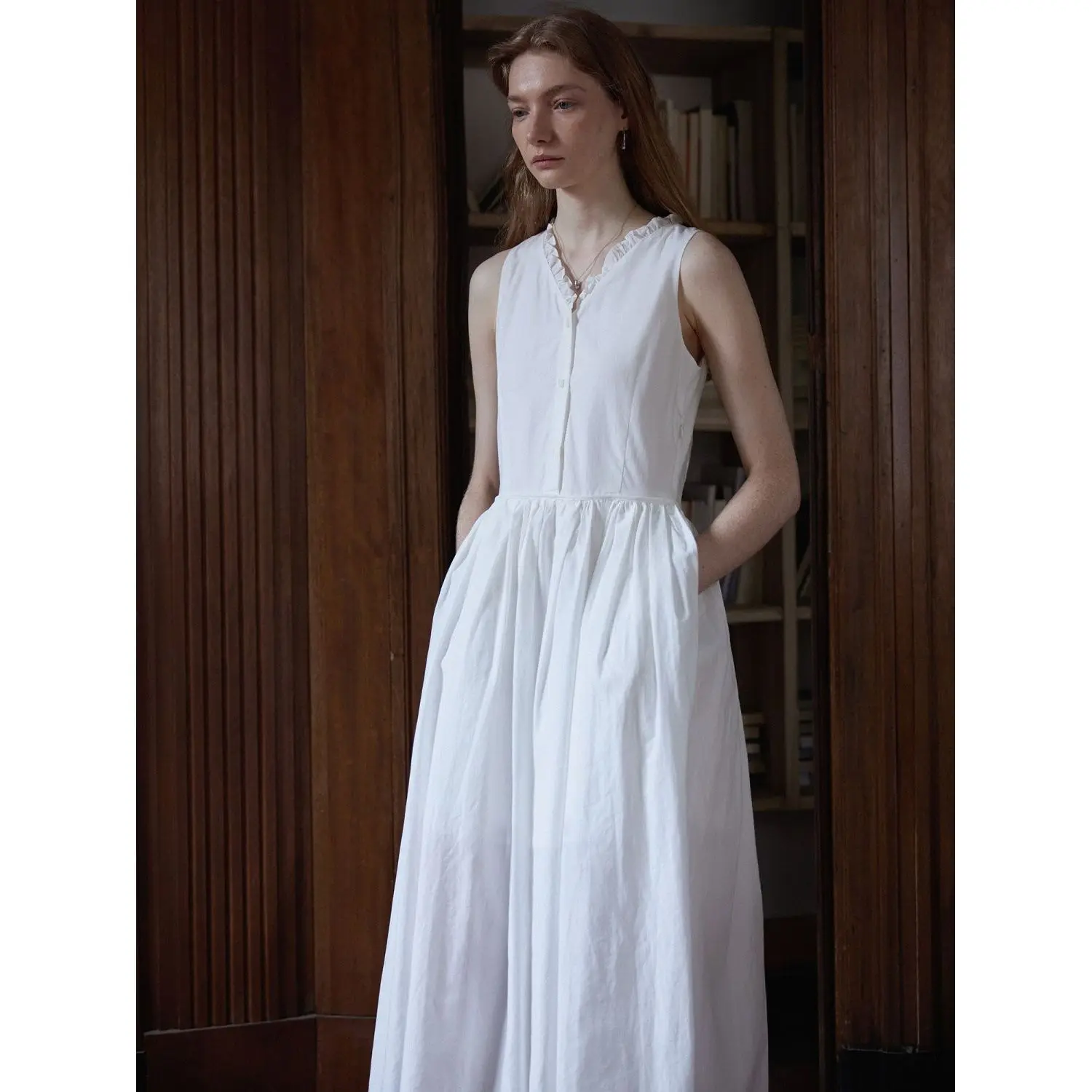 Knee-Length Simple Sle irt Collar Svel V-Ne Vest Dr New Ele Commute Midi Skirt Polyester Fiber A-Line Skirt