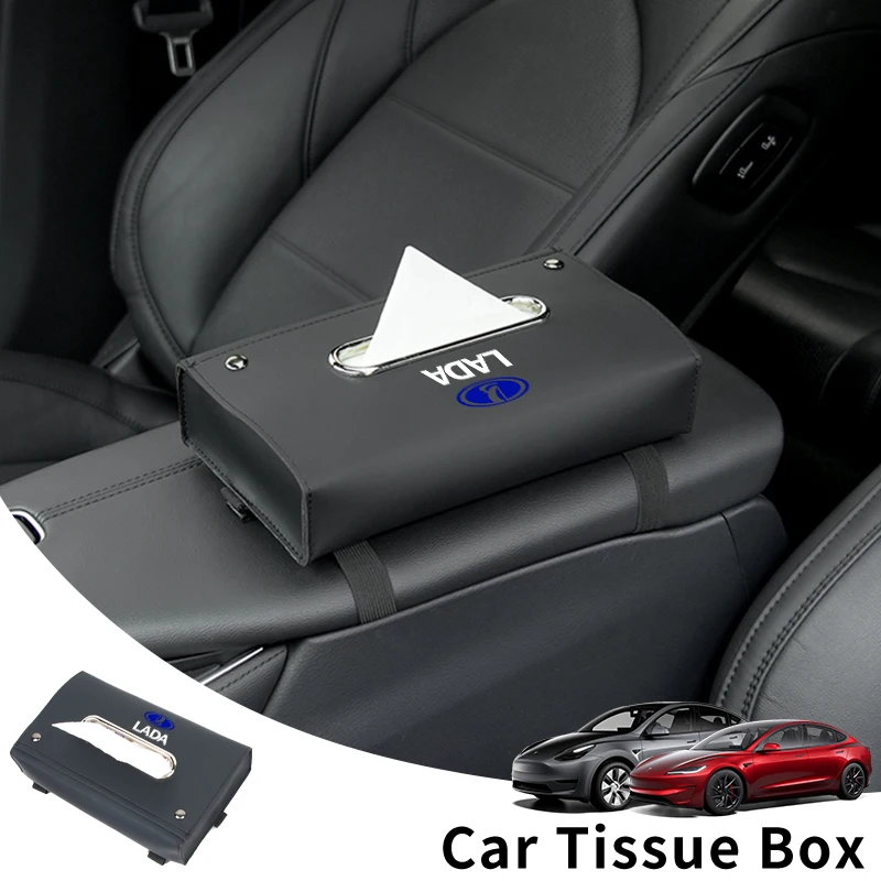 Car Tissue Box Armrest Paper Napkin Storage Bag Accessories For Lada 2110 2114 Largus 2112 110 2105 2107 2106 Vesta Niva