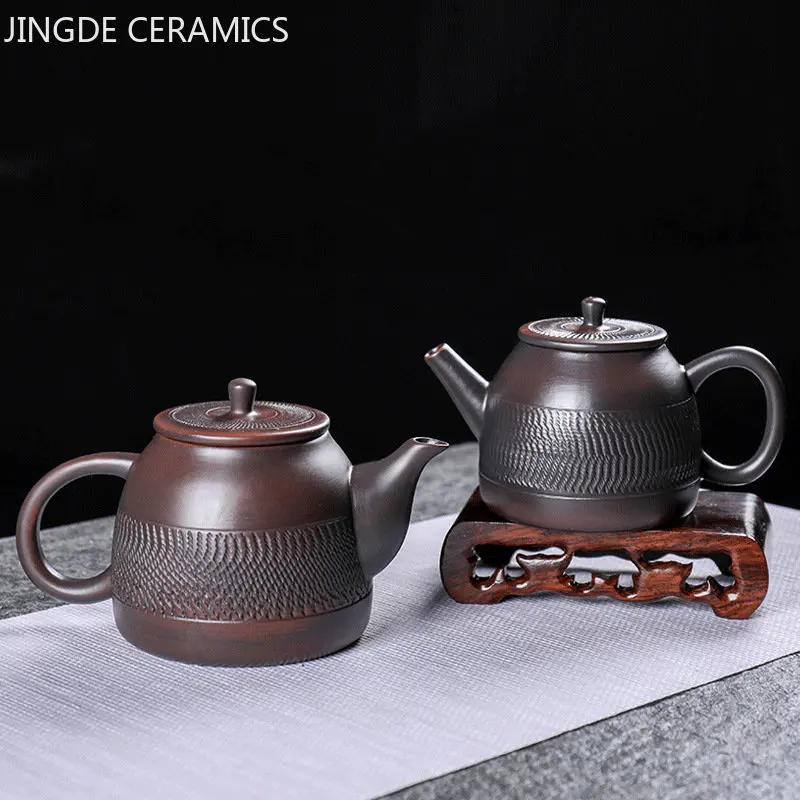 

Retro Handmade Zisha Tea Pot Ball Hole Filter Beauty Kettle Chinese Yixing Purple Clay Teapot Customized Tea Ceremony Supplies