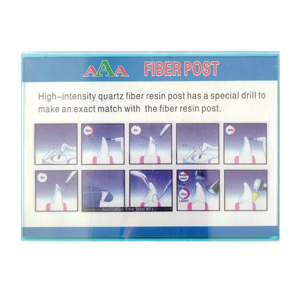 AG Complete Dental Quartz Fiber Post Kit 20 Posts 4 Drills Screw Straight Type for High Esthetic Root Canal Restoration