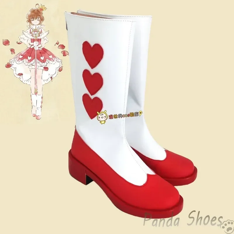 Cardcaptor Sakura Kinomoto Sakura Cosplay Shoes Sakura Cos Rose Long Boots Cosplay Anime Costume Prop Shoes for Con Halloween