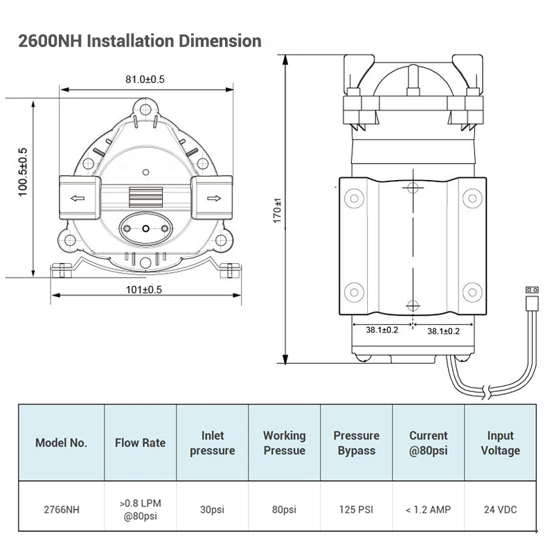 Pompa booster RO con filtro acqua Coronwater 100gpd 2600NH per aumentare la pressione del sistema ad osmosi inversa