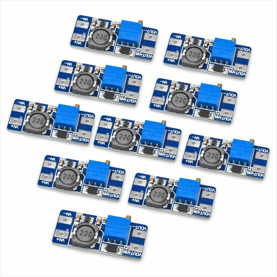 

10pcs Mt3608 Adjustable Step Up Module Voltage Regulator Micro Usb Type-c Plug 2v-24v To 5v-28v 2a Step-up Dc-dc Converter