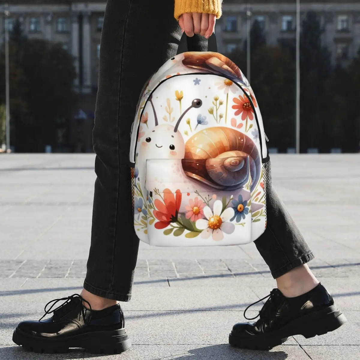 Smiling Cute Snail Backpack Student BookBag Children School Bag Laptop Shoulder Bags for Men Women