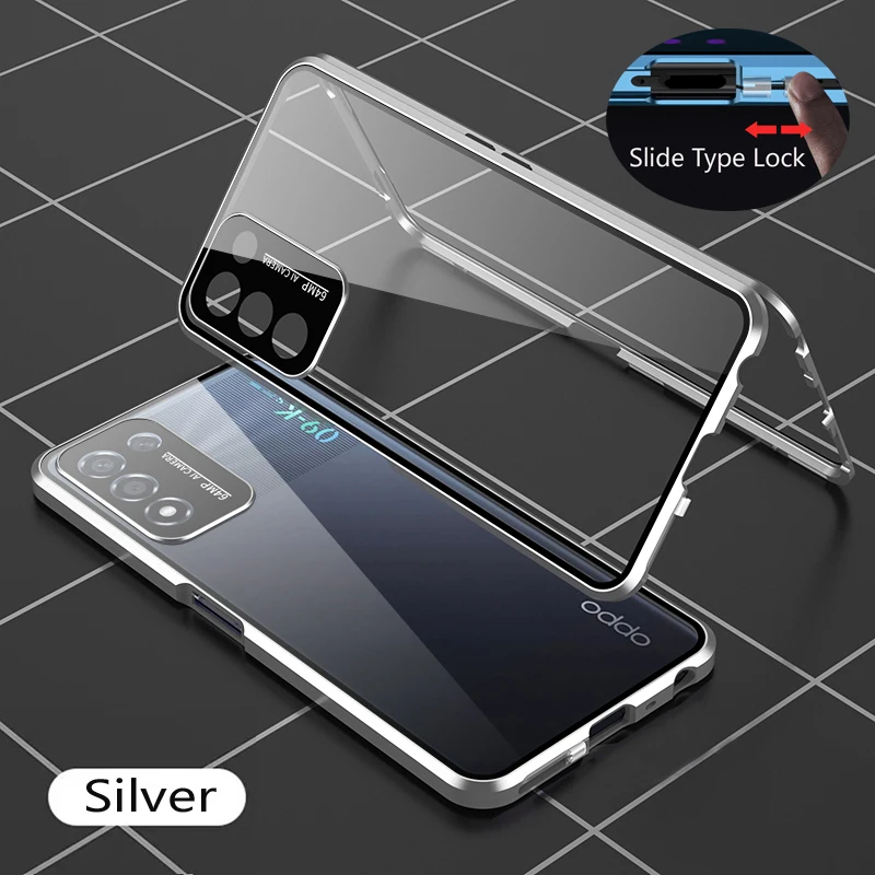 Metal Magnetic Anti-drop Case Double Sided Glass Snap Buckle Case For OPPO Reno11 Pro Reno 11F 5G Camera Lens Protection Cover