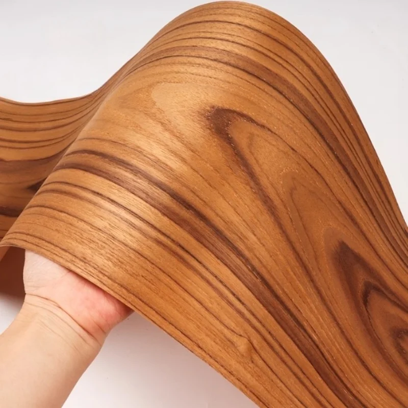 

250x20cm Natural Teak Wood Veneer with Golden Grain for Classic Furniture Restoration Desks Door Interiors Decor Veneer Panels