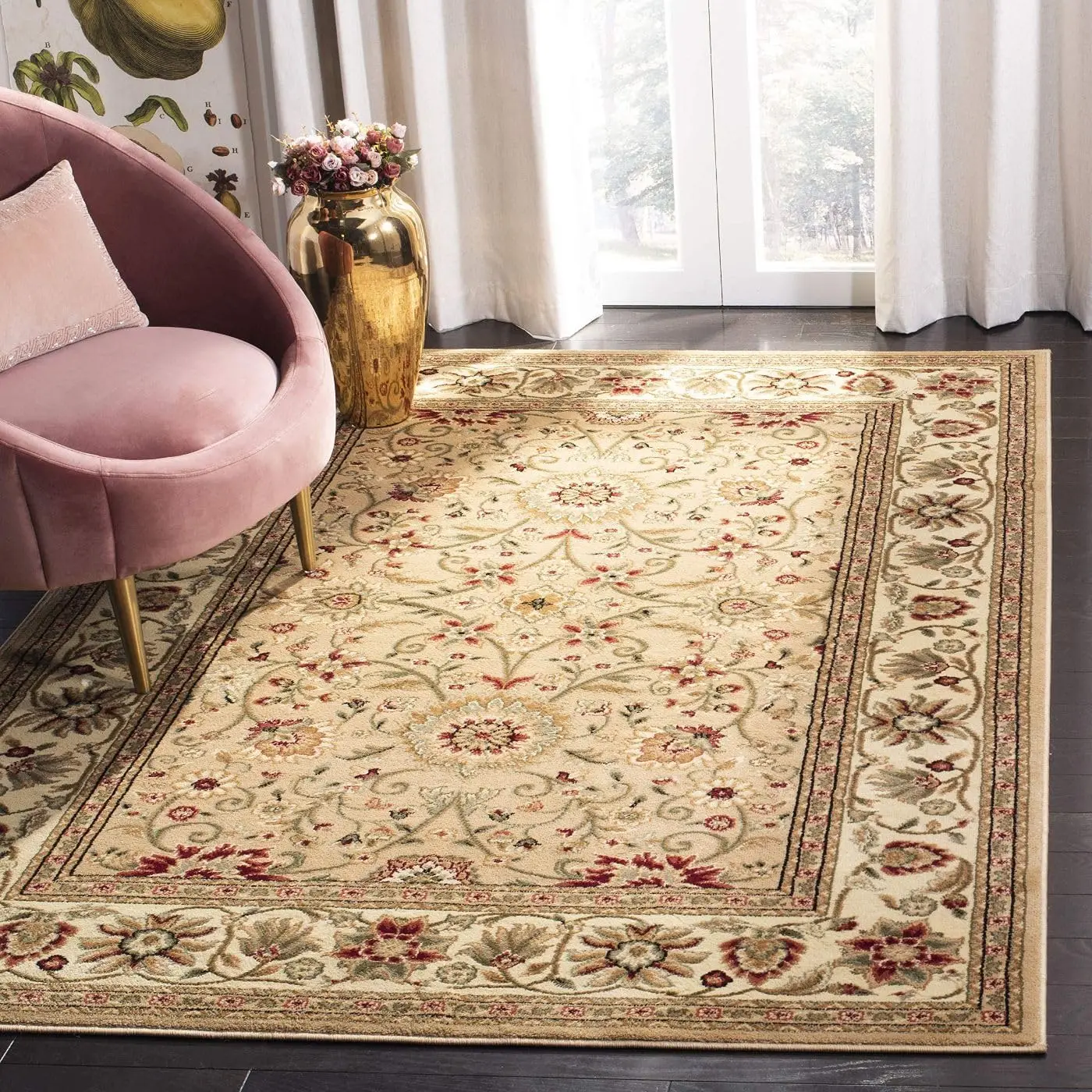 

SAFAVIEH Lyndhurst Collection Area Rug - 9' x 12', Beige & Ivory, Traditional Oriental Design, Non-Shedding & Easy Care, Ideal