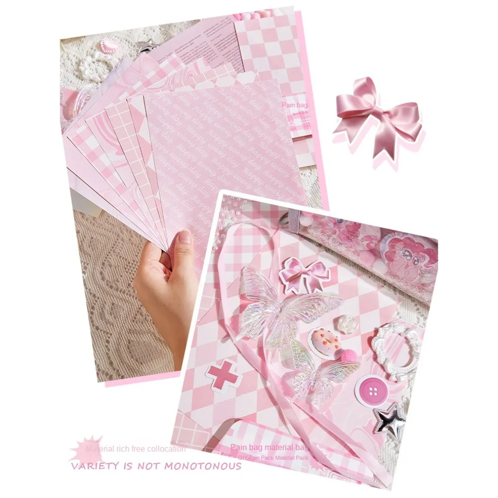 Rétro bricolage Itabag insérer matériel bidimensionnel fleur dentelle ruban Itabag décor bricolage matériel créatif papier autocollants