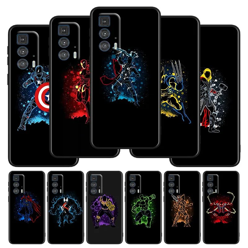 Marvel Superheroes Phone Case For Motorola G 200 100 71 60S 51 50 41S 40 31 30 10 9 8 Fusion Power Lite Plus Black