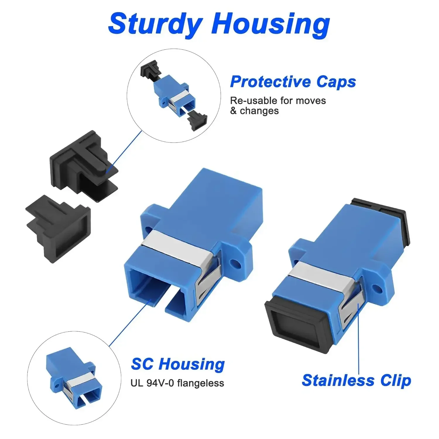 Natalink SC-SC Fibre Optic Coupler Adapter SC/UPC Female to Female Simplex Singlemode Network Internet Converter Connector