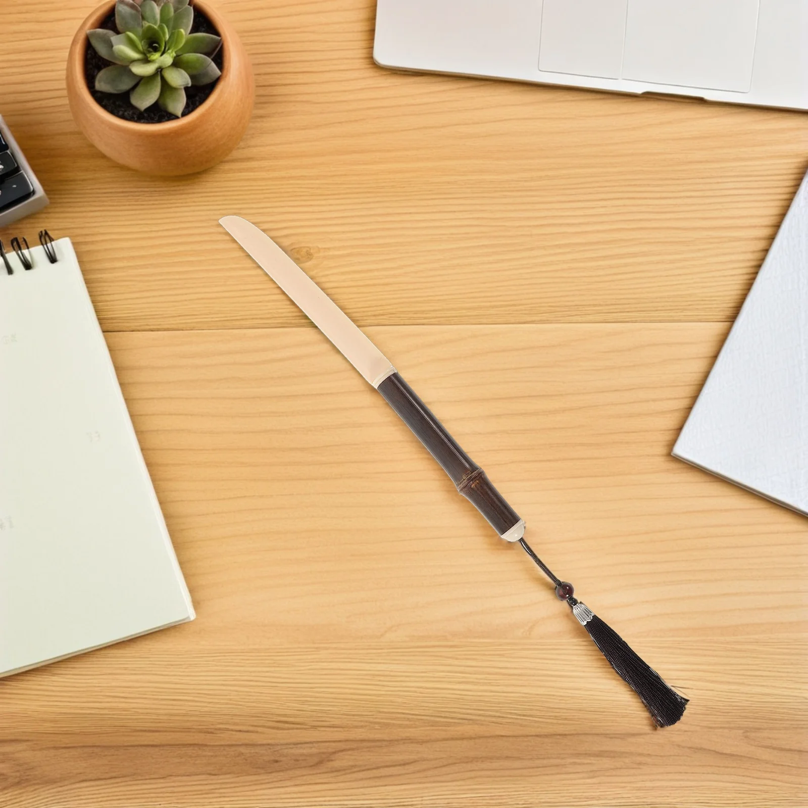 Traditional Chinese Paper Cutter Bamboo Handle Precision Cutting Tool for Calligraphy Painting Crafting Rice Paper Sheets