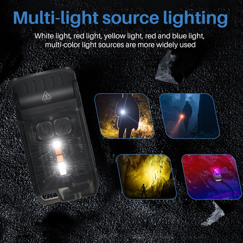 Imagem -06 - Mini Fluorescente Chaveiro Lanterna Luz de Trabalho Magnética Luz Forte ao ar Livre Branco Boruit V20 V15 High End Novo