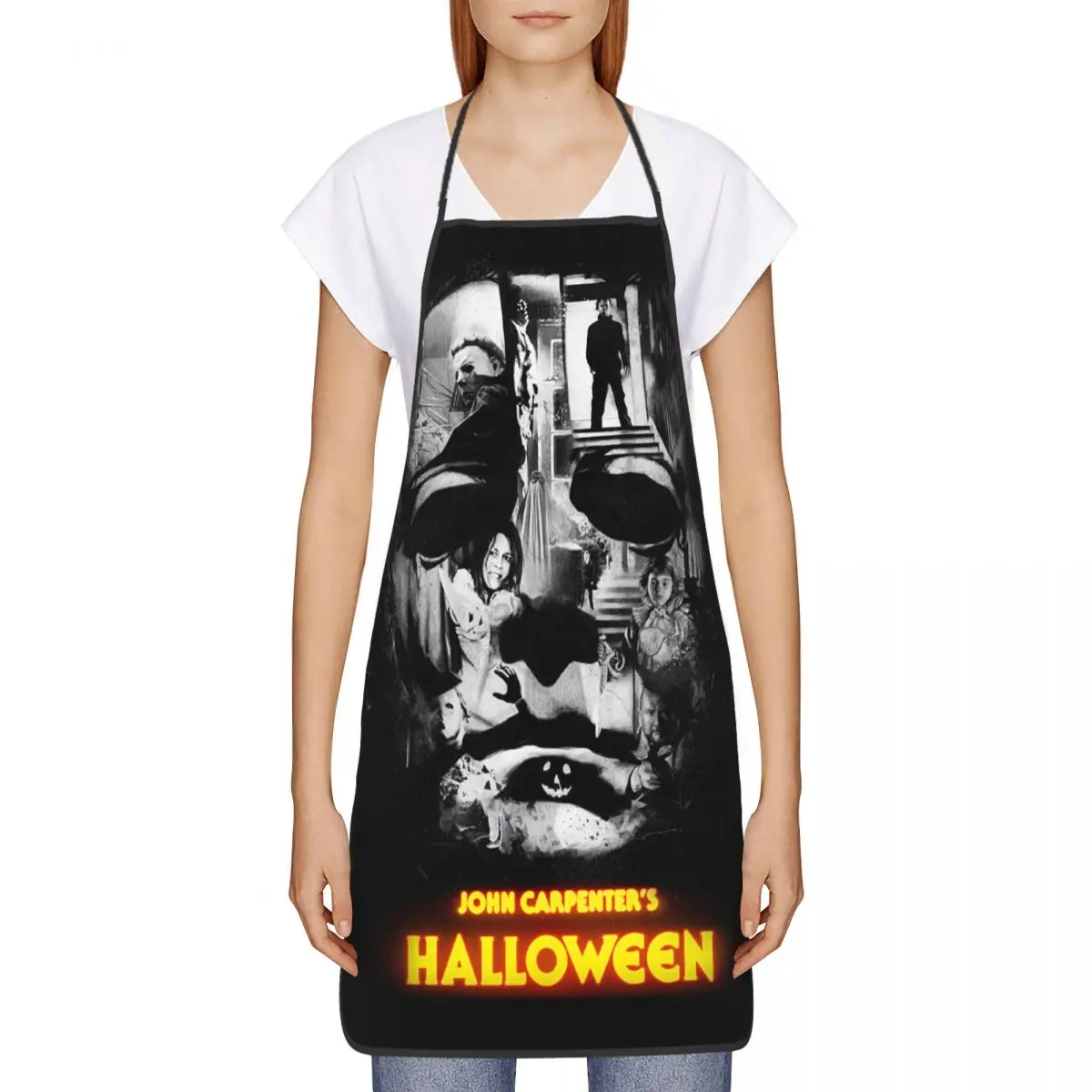 Halloween Horror Movie Funny Aprons for Men Women Michael Myers Unisex Kitchen Chef Bib Tablier Cuisine Cooking Baking Gardening