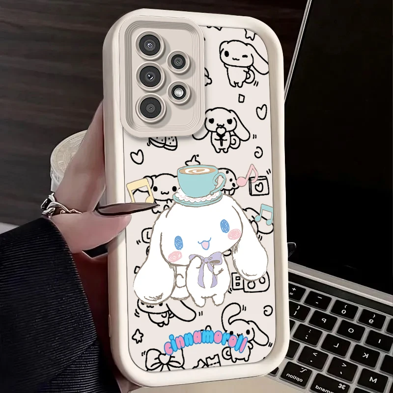 

Cartoon Art Cinnamoroll For Samsung A73 A71 A54 A53 A52 A51 A33 A32 A21S A14 A13 A12 A03 A04 A05 5G Eye Ladder Funda Phone Case